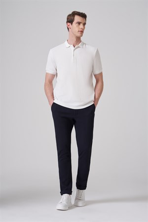 Morven Erkek Ekru Trend Desenli Polo Yaka Tshirt