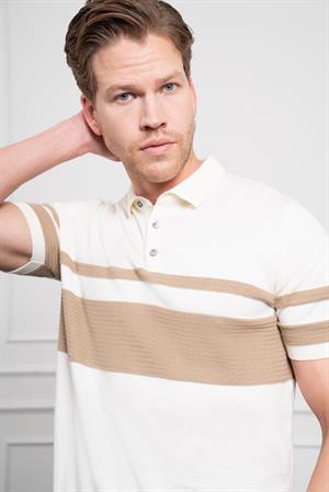 Morven Erkek Ekru Trend Dynamic Fit Rahat Kesim Polo Yaka T-Shirt