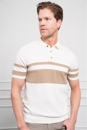 Morven Erkek Ekru Trend Dynamic Fit Rahat Kesim Polo Yaka T-Shirt