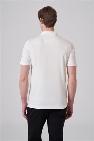 Morven Erkek Ekru Trend Polo Yaka Rayon Dinamik Fit Tshirt