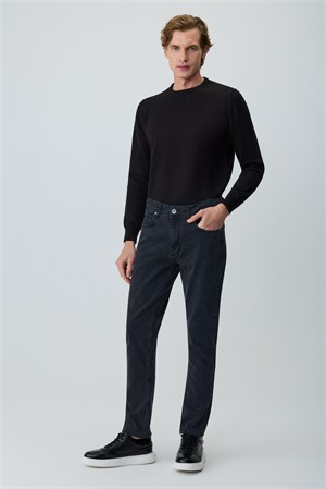 Morven Erkek Füme Denim 5 Cep Slim Fit Jean Kot Pantolon