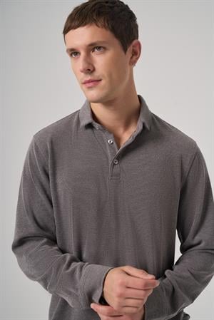 Morven Erkek Füme Trend Düğmeli Polo Yaka Sweatshirt