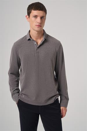 Morven Erkek Füme Trend Düğmeli Polo Yaka Sweatshirt
