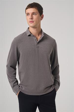 Morven Erkek Füme Trend Düğmeli Polo Yaka Sweatshirt