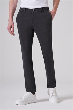 Morven Erkek Füme Trend Düz Tam Lastikli Slim Fit Pantolon