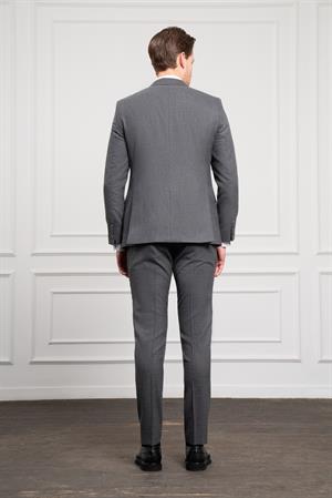 Morven Erkek Füme Trend Slim Fit Dar Kesim Sivri Yaka Takım Elbise