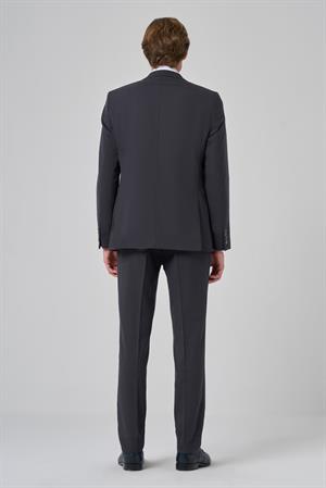 Morven Erkek Füme Yünlü Slim Fit Mono Yaka Takım Elbise