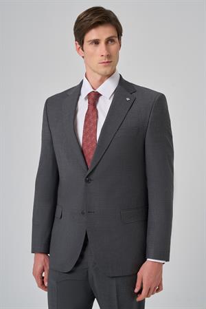 Morven Erkek Füme Yünlü Trend Desenli Dynamic Fit Takım Elbise