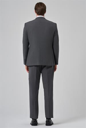 Morven Erkek Füme Yünlü Trend Desenli Dynamic Fit Takım Elbise