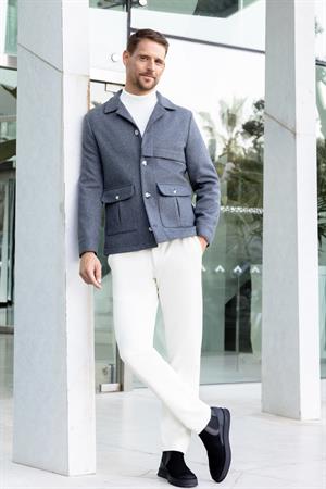 Morven Erkek Füme Yünlü Worker Ceket