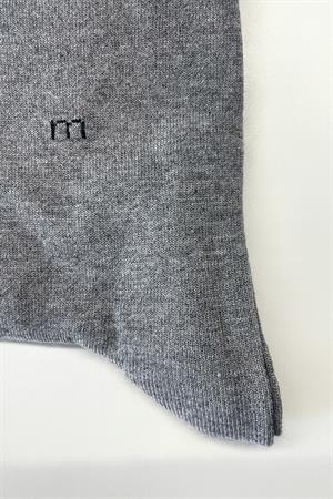 Morven Erkek Gri Bambu Düz Desen Soket Çorap