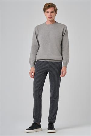 Morven Erkek Gri Basic Bisiklet Yaka Dynamic Fit Rahat Kesim Triko