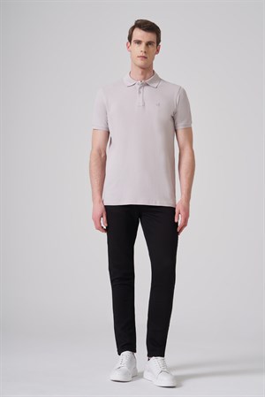 Morven Erkek Gri Basic Polo Yaka Dynamic Fit T-Shirt