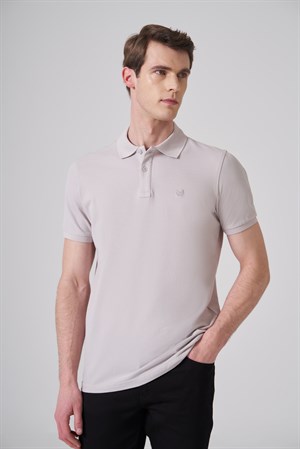 Morven Erkek Gri Basic Polo Yaka Dynamic Fit T-Shirt