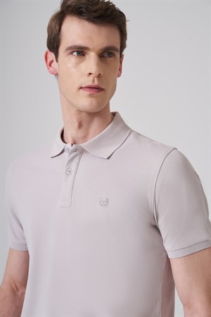 Morven Erkek Gri Basic Polo Yaka Dynamic Fit T-Shirt