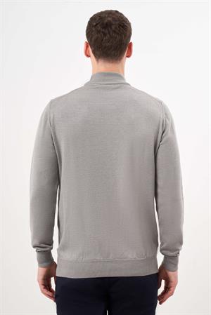 Morven Erkek Gri Basic Yarım Balıkçı Yaka Dynamic Fit Rahat Kesim Triko