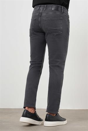 Morven Erkek Gri Denim 5 Cep Slim Fit Jean Kot Pantolon