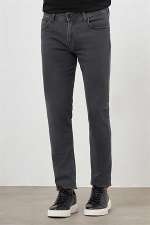 Morven Erkek Gri Denim 5 Cep Slim Fit Jean Kot Pantolon
