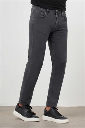 Morven Erkek Gri Denim 5 Cep Slim Fit Jean Kot Pantolon