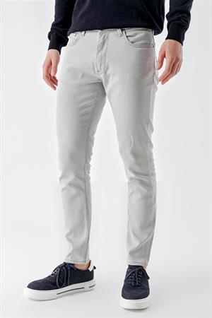 Morven Erkek Gri Mevsimlik Pamuk 5 Cep Slim Fit Jean Pantolon