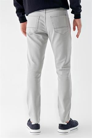 Morven Erkek Gri Mevsimlik Pamuk 5 Cep Slim Fit Jean Pantolon