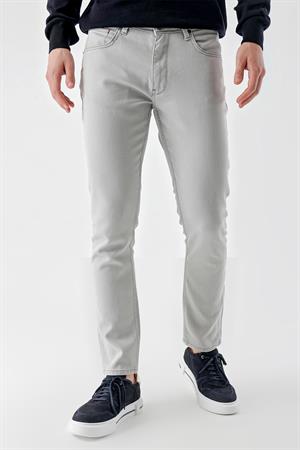 Morven Erkek Gri Mevsimlik Pamuk 5 Cep Slim Fit Jean Pantolon
