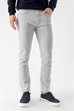 Morven Erkek Gri Mevsimlik Pamuk 5 Cep Slim Fit Jean Pantolon