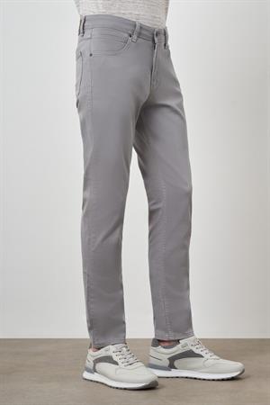 Morven Erkek Gri Pamuk 5 Cep Slim Fit Jean Kot Pantolon