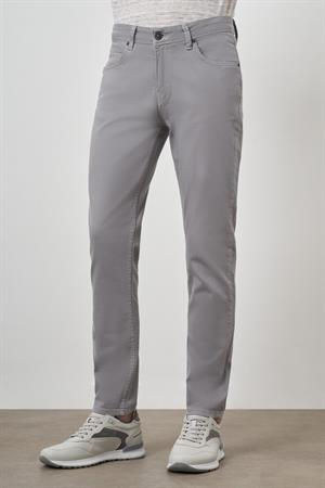 Morven Erkek Gri Pamuk 5 Cep Slim Fit Jean Kot Pantolon