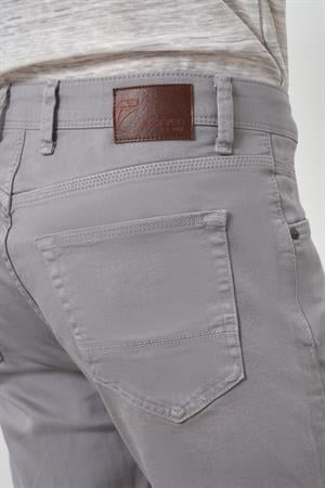 Morven Erkek Gri Pamuk 5 Cep Slim Fit Jean Kot Pantolon