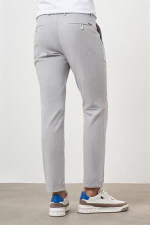 Morven Erkek Gri Pamuk Keten Trend İpli Jogger Slim Fit Spor Pantolon