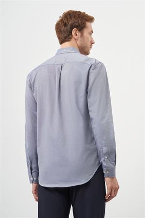 Morven Erkek Gri Pamuk Trend Düğmeli Yaka Dynamic Fit Gömlek