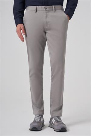 Morven Erkek Gri Pamuk Trend Slim Fit Chino Pantolon