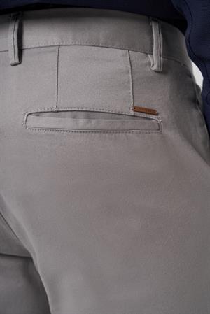 Morven Erkek Gri Pamuk Trend Slim Fit Chino Pantolon