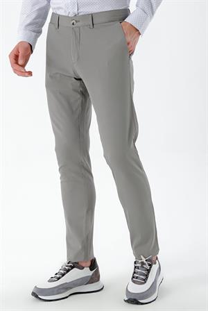 Morven Erkek Gri Piefti Pamuk Yan Cep Slim Fit Chino Pantolon