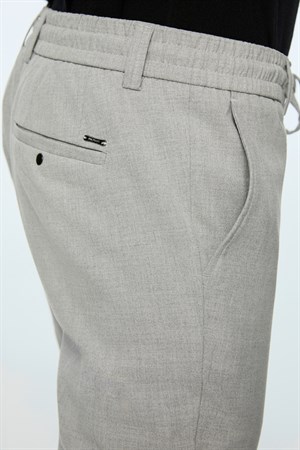 Morven Erkek Gri Poliviskon Trend Düz Slim Fit Jogger Pantolon
