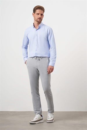 Morven Erkek Gri Poliviskon Trend İpli Jogger Slim Fit Spor Pantolon