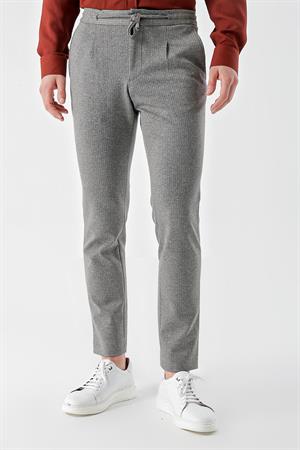 Morven Erkek Gri Poliviskon Trend İpli Jogger Slim Fit Spor Pantolon