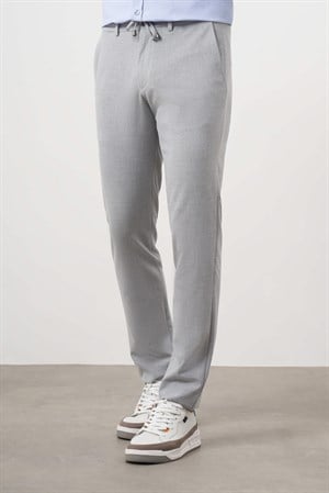Morven Erkek Gri Poliviskon Trend İpli Jogger Slim Fit Spor Pantolon