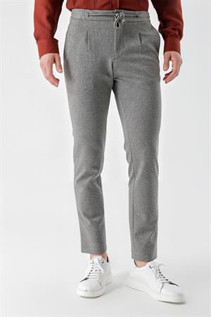 Morven Erkek Gri Poliviskon Trend İpli Jogger Slim Fit Spor Pantolon
