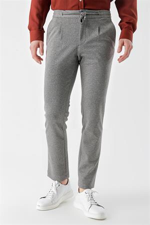 Morven Erkek Gri Poliviskon Trend İpli Jogger Slim Fit Spor Pantolon