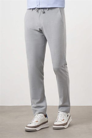 Morven Erkek Gri Poliviskon Trend İpli Jogger Slim Fit Spor Pantolon