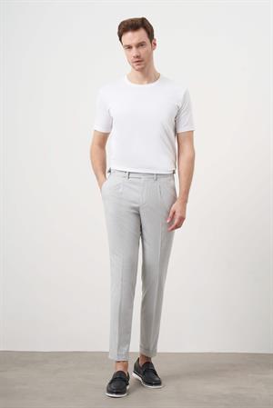 Morven Erkek Gri Poliviskon Trend Pileli Slim Fit Spor Pantolon