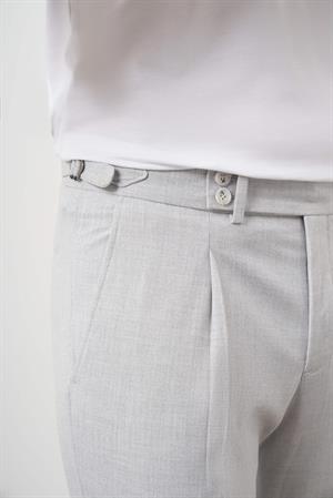 Morven Erkek Gri Poliviskon Trend Pileli Slim Fit Spor Pantolon