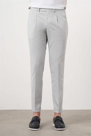 Morven Erkek Gri Poliviskon Trend Pileli Slim Fit Spor Pantolon