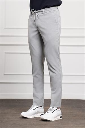 Morven Erkek Gri Slim Fit Dar Kesim İpli Jogger Pantolon