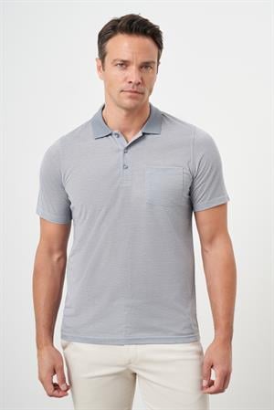 Morven Erkek Gri Trend Cepli Polo Yaka T-Shirt