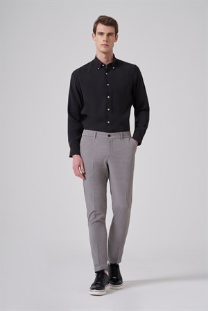 Morven Erkek Gri Trend Gofre Slim Fit Pantolon