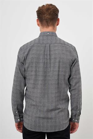 Morven Erkek Gri Trend Oduncu Ekoseli Düğmeli Yaka Regular Fit Gömlek