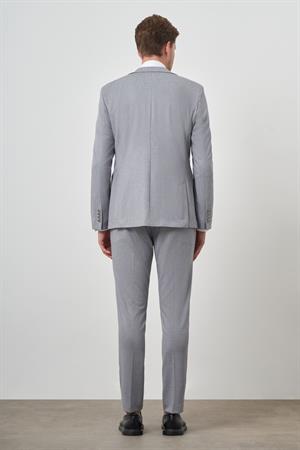 Morven Erkek Gri Trend Slim Fit Mono Yaka Takım Elbise